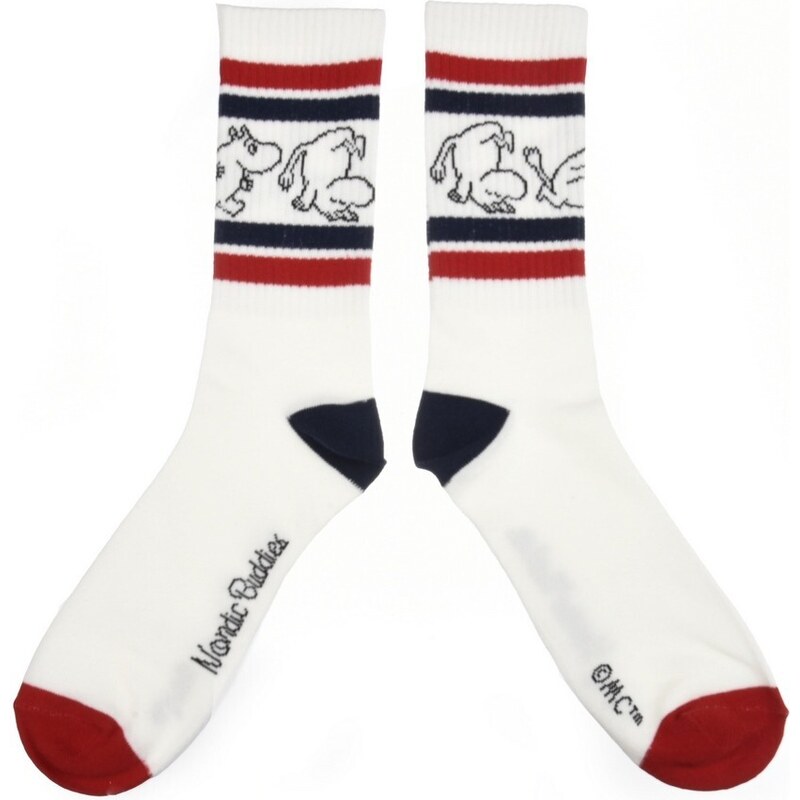 NordicBuddies Finsko Tenis Moomin Socks ponožky 40-45 white red blue