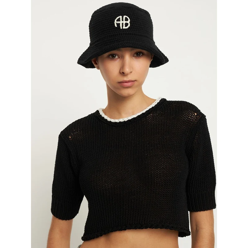 ANINE BING Darra Crochet Bucket Hat - GLAMI.eco