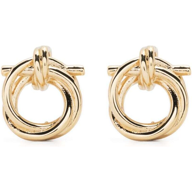 Ferragamo striped chunky hoop earrings - Gold