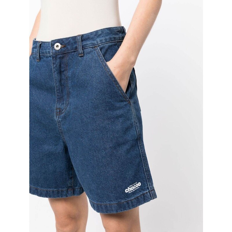 JNBY logo-patch cotton shorts - Blue