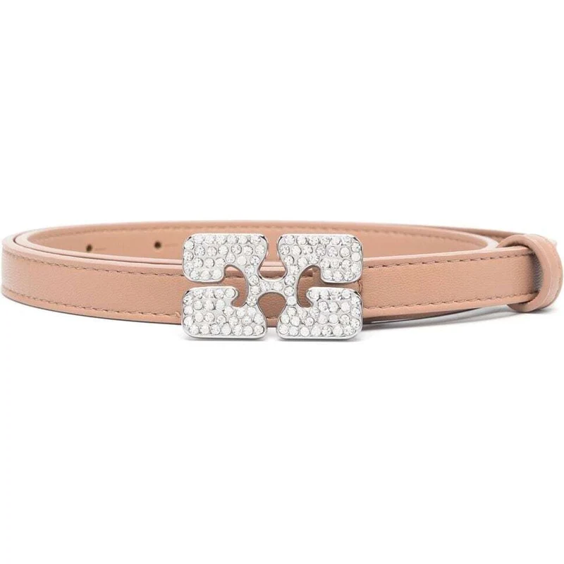 GANNI rhinestone-embellished logo-buckle belt - Neutrals - GLAMI.eco