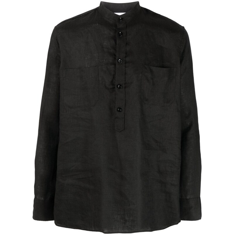 PT Torino long-sleeve linen shirt - Black