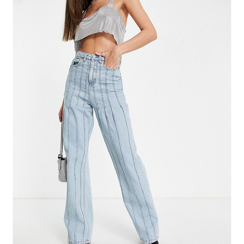 Don't Think Twice DTT Tall high rise straight dad jeans with front