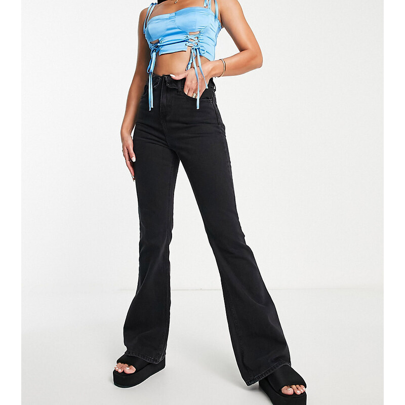 Don't Think Twice Tall DTT Tall flare leg jeans with folded waist