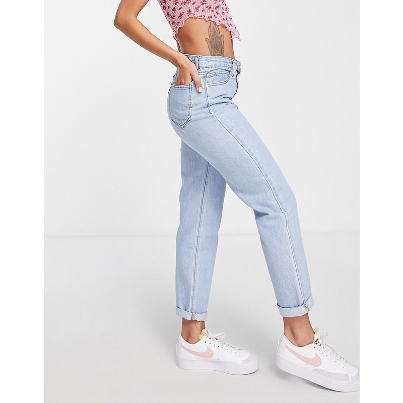 Don't Think Twice DTT Lou mom jeans in light blue wash 