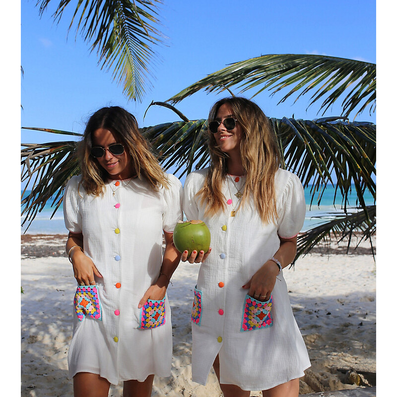 Labelrail x Collyer Twins mini button up trapeze dress with
