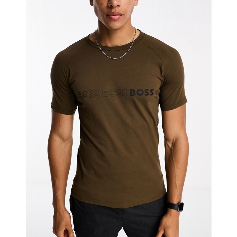 BOSS Bodywear BOSS slim fit beach t-shirt in open green
