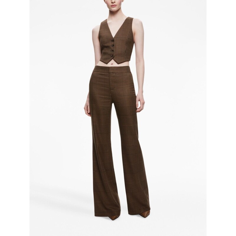 alice + olivia Deanna houndstooth bootcut trousers - Brown 
