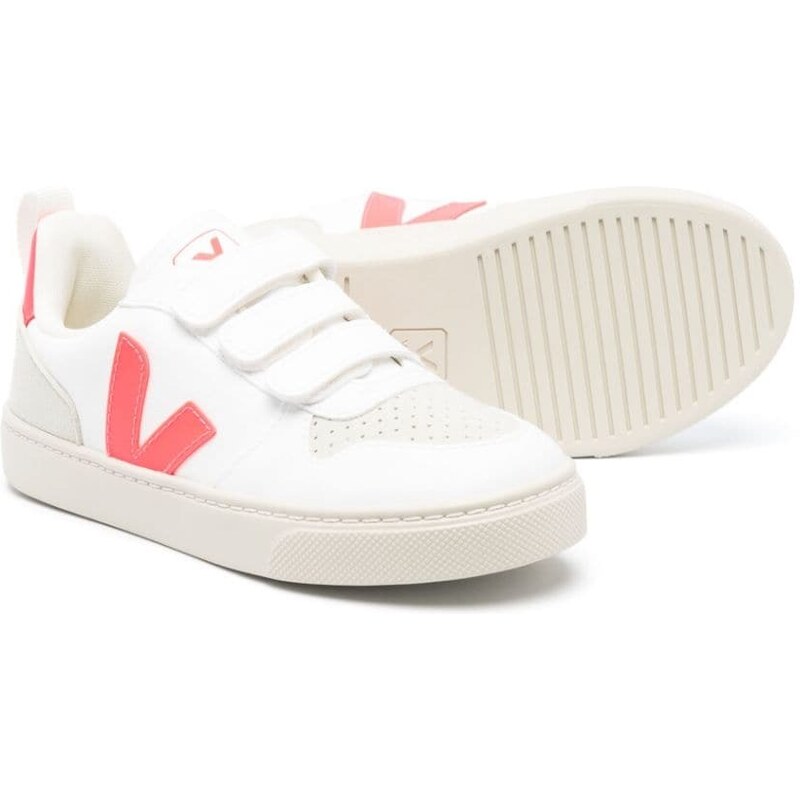 VEJA Kids logo-patch touch-strap sneakers - White