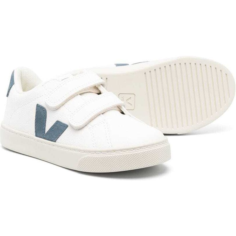 VEJA Kids Esplar leather touch-strap sneakers - White