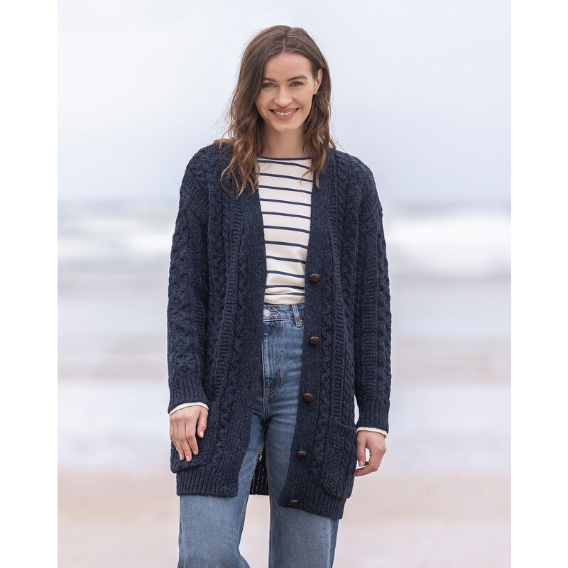 Cable boyfriend button up cheap cardigan