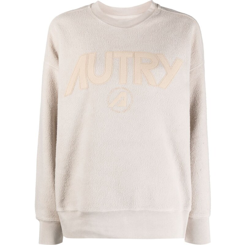 Autry terry-cloth effect cotton sweatshirt - Neutrals