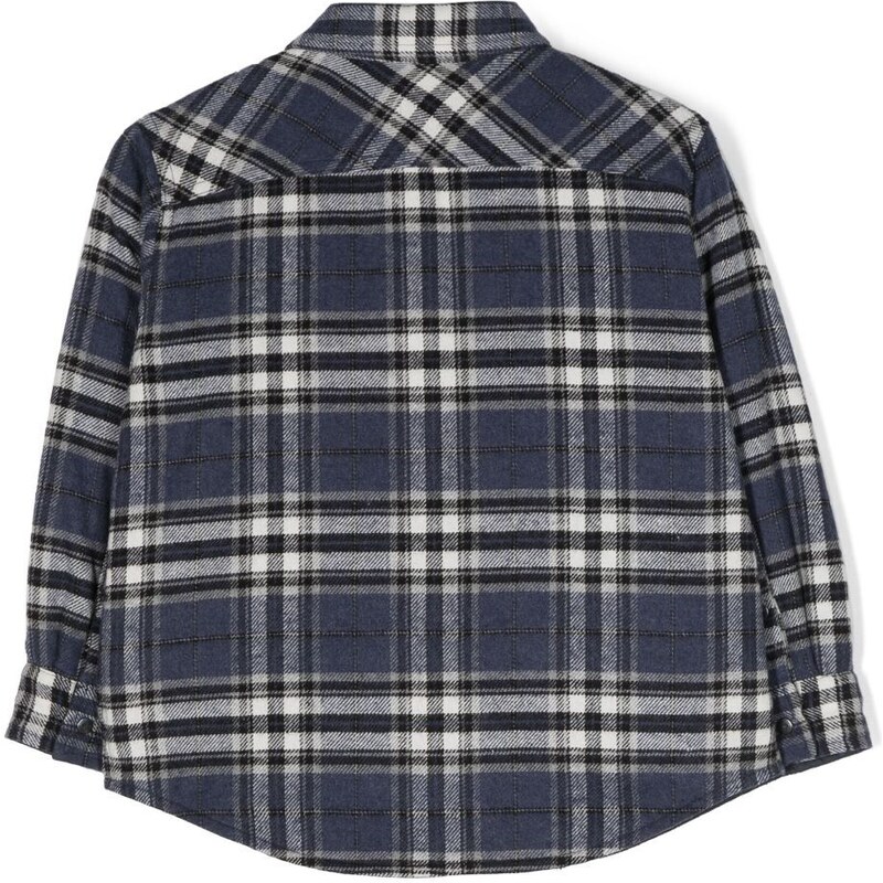 Aspesi Kids plaid-check pattern shirt jacket - Blue