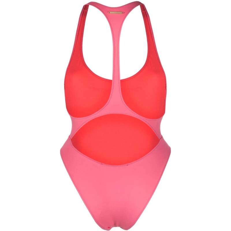 Stella McCartney logo-print cut-out swimsuit - Pink