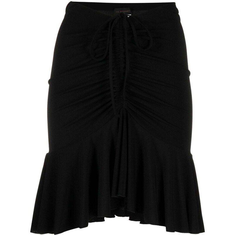 THE ANDAMANE Natasha ruched drawstring miniskirt - Black