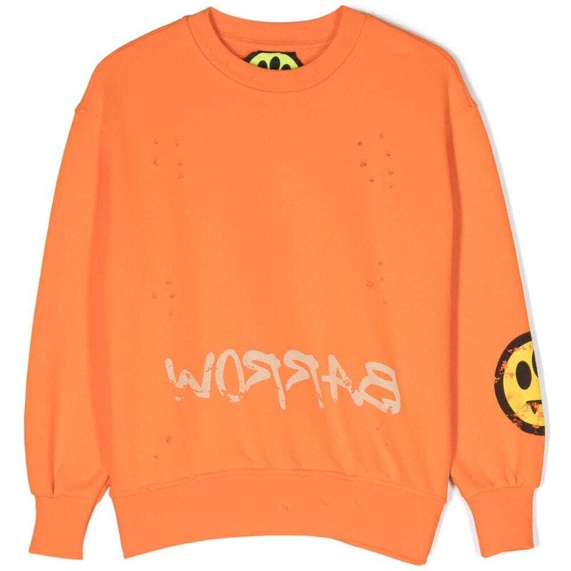 Barrow kids graphic-print cotton sweatshirt - Orange