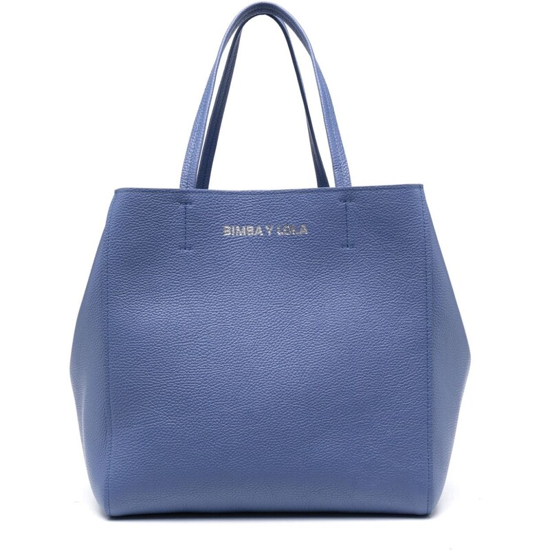 Bimba y Lola large Shopper leather tote bag - Blue - GLAMI.eco