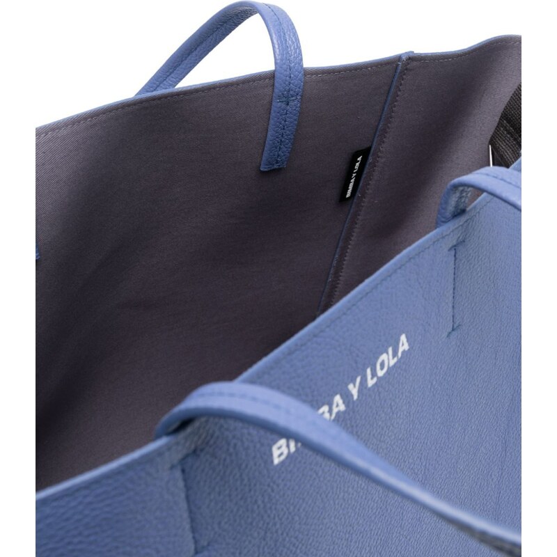 Bimba y Lola large Shopper leather tote bag - Blue