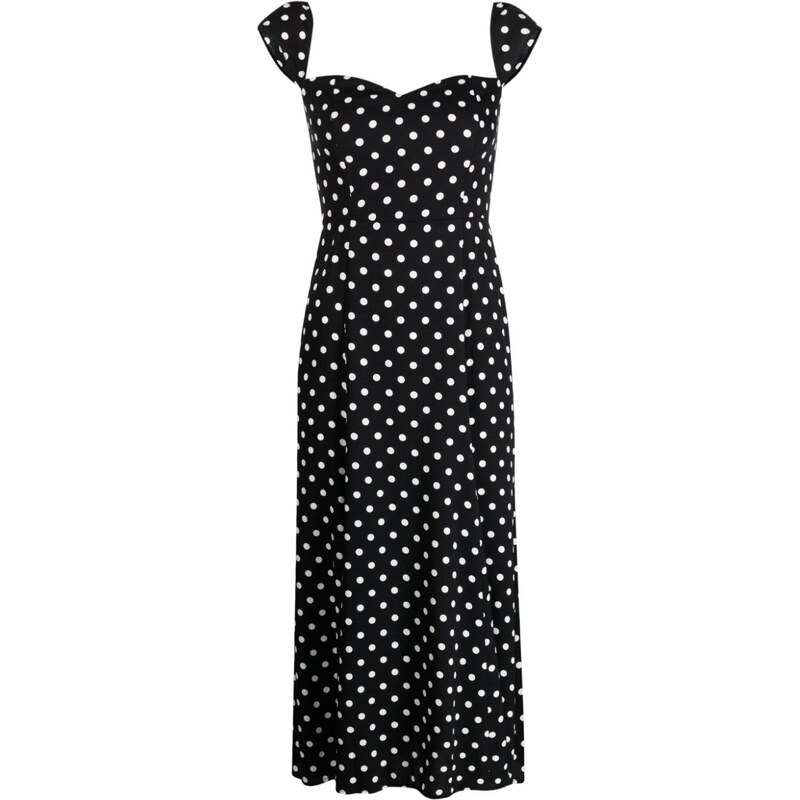 Reformation polka dot sweetheart neck dress Black GLAMI.eco