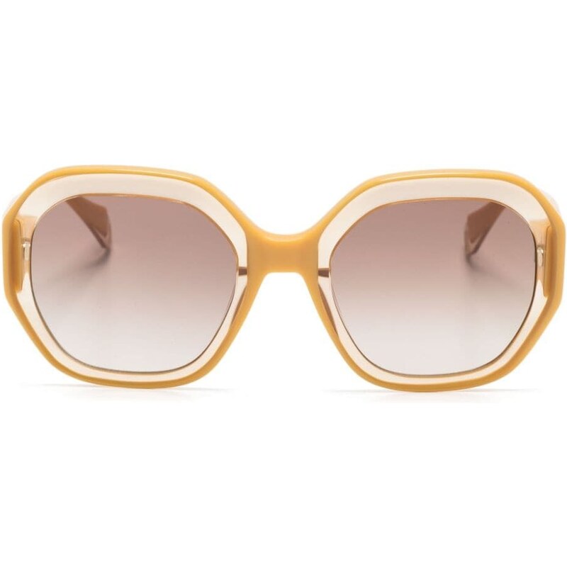 GIGI STUDIOS Bright geometric-frame sunglasses - Yellow