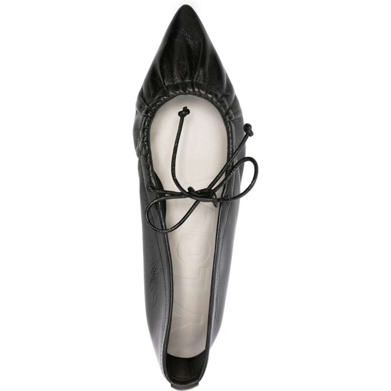 Bimba y Lola pointed-toe leather ballerina shoes - Black