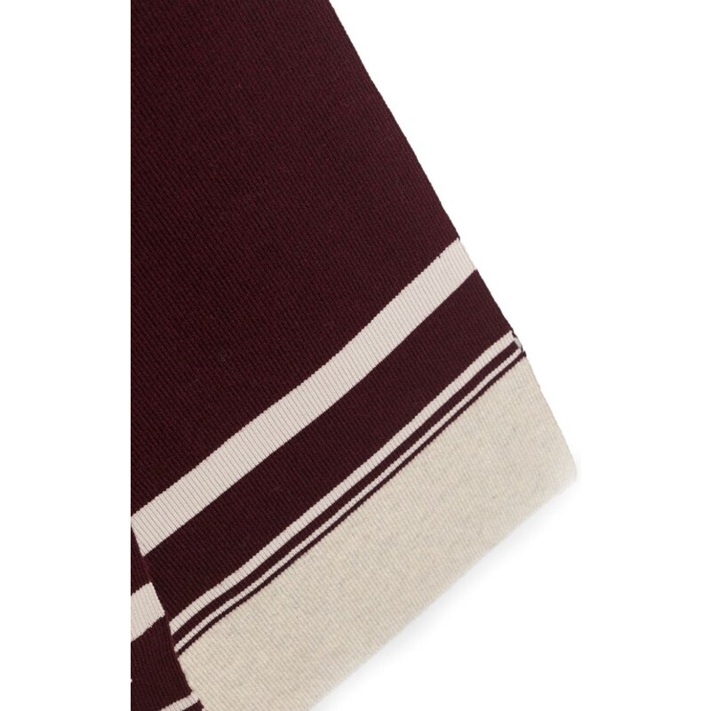 ISABEL MARANT logo-knitted striped scarf - Purple