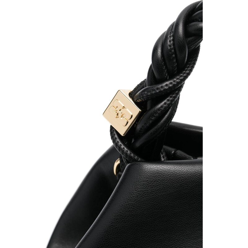 GANNI Bou braided-handle tote bag - Black