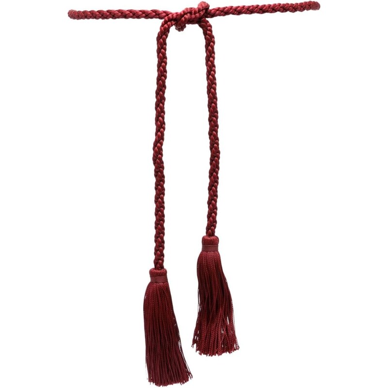 PAULA silk tassel-edge rope belt - Red