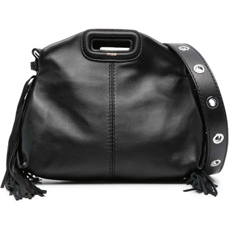 Maje mini Miss M leather shoulder bag - Black
