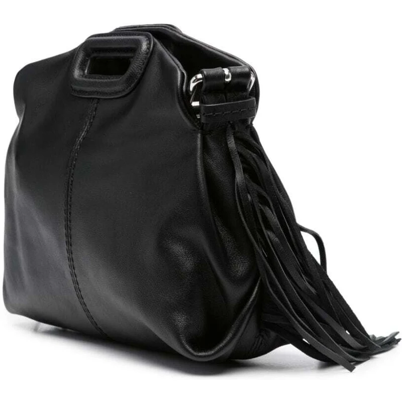 Maje mini Miss M leather shoulder bag Black