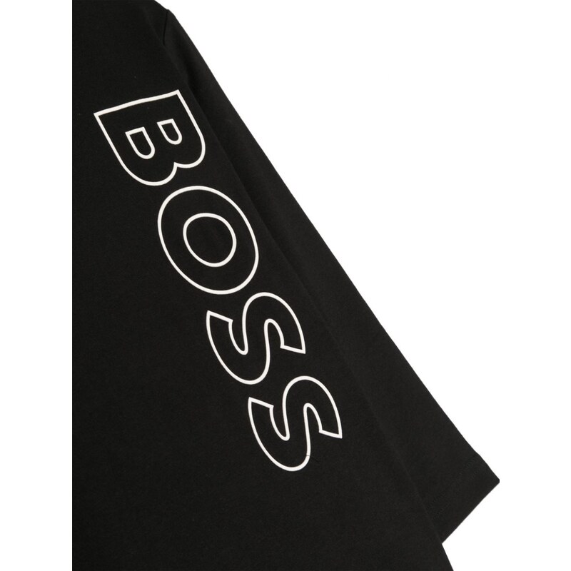 BOSS Kidswear logo-print cotton sweatshirt - Black