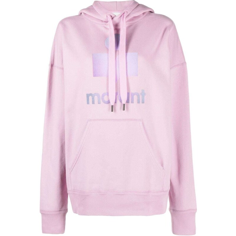 MARANT ÉTOILE Mansel flocked-logo hoodie - Pink