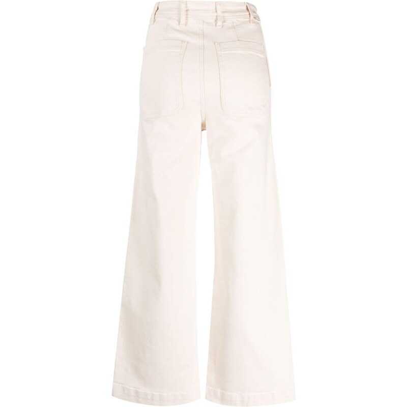 Bimba y Lola cropped high-rise wide-leg jeans - Neutrals