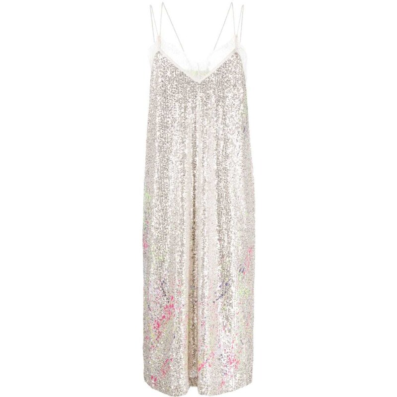TWINSET Myfo sequined midi dress - Silver