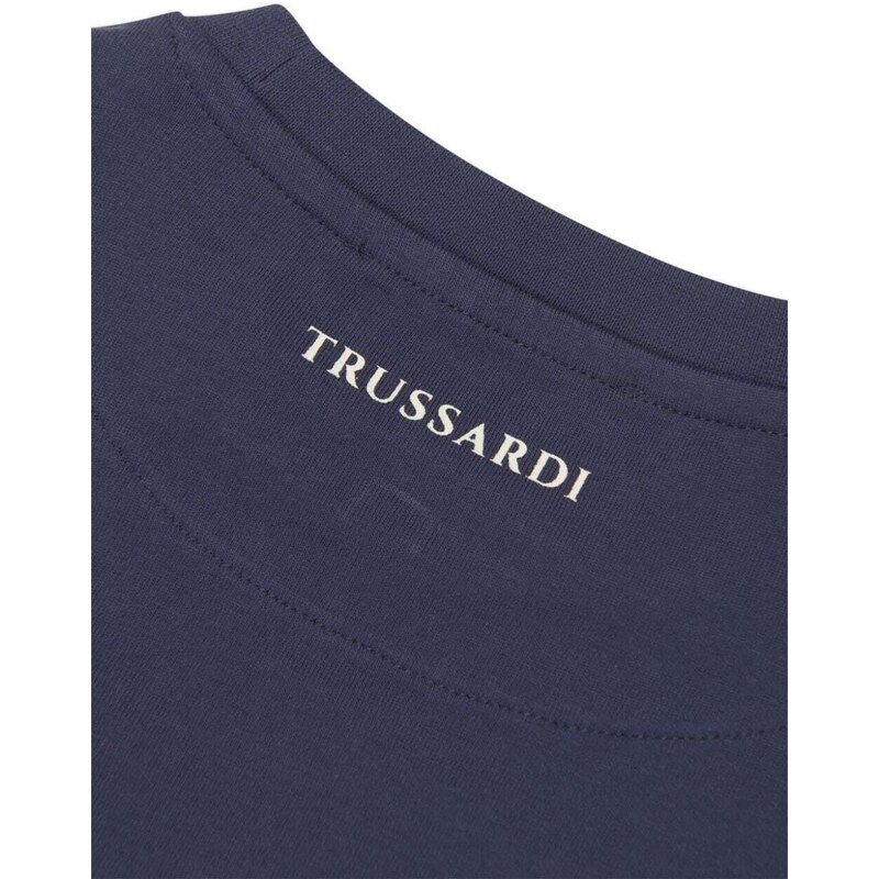 TRUSSARDI JUNIOR logo-detail jersey cotton sweatshirt - Blue