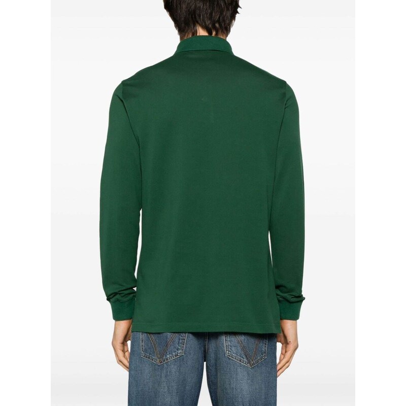 ETRO Pegaso-motif cotton polo shirt - Green