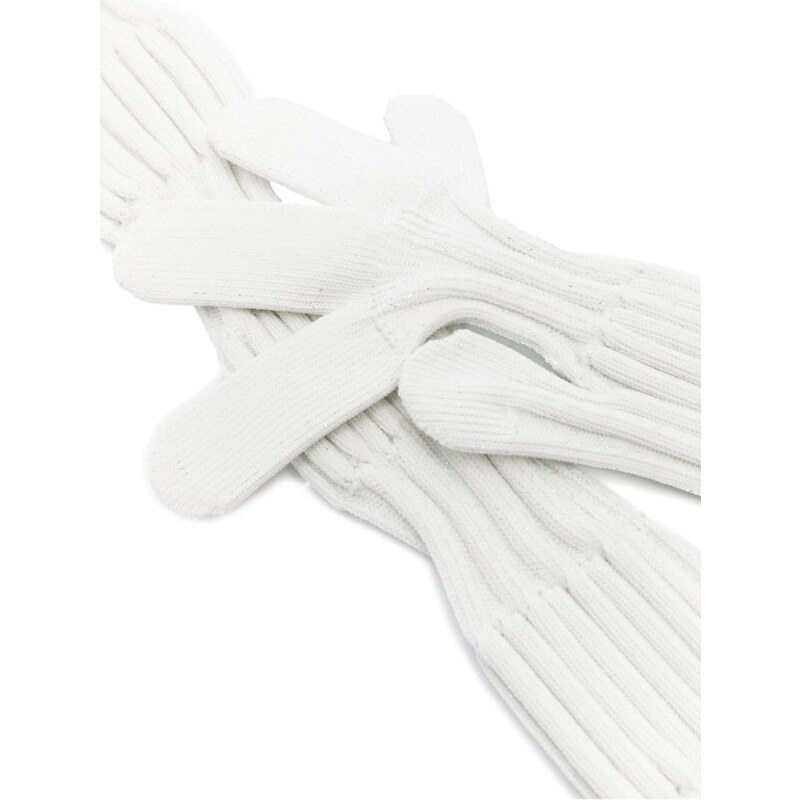 CFCL glitter-detail ribbed-knit gloves - White