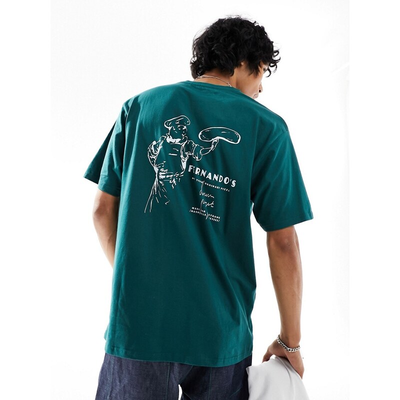 Denim Project pizza print t-shirt in green
