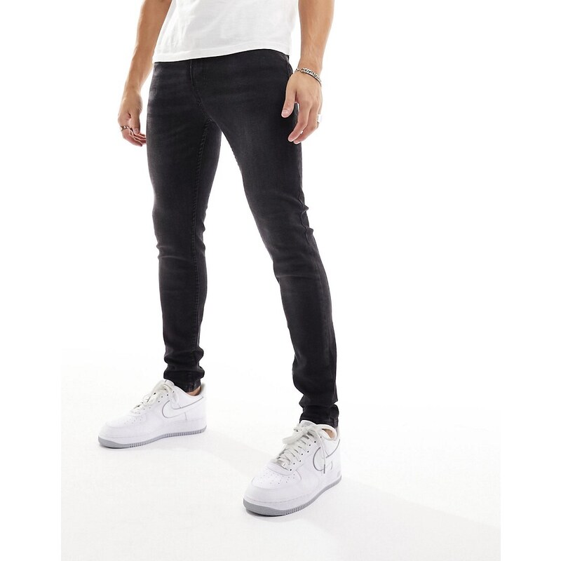 Don't Think Twice DTT stretch super skinny jeans in washed black