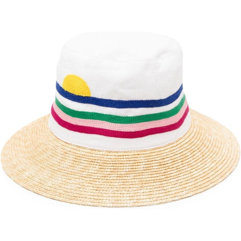 ERES Palm Tree-embroidered sun hat - Neutrals