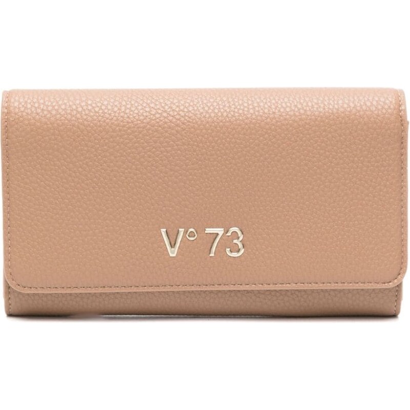 V°73 logo-plaque faux-leather wallet - Neutrals