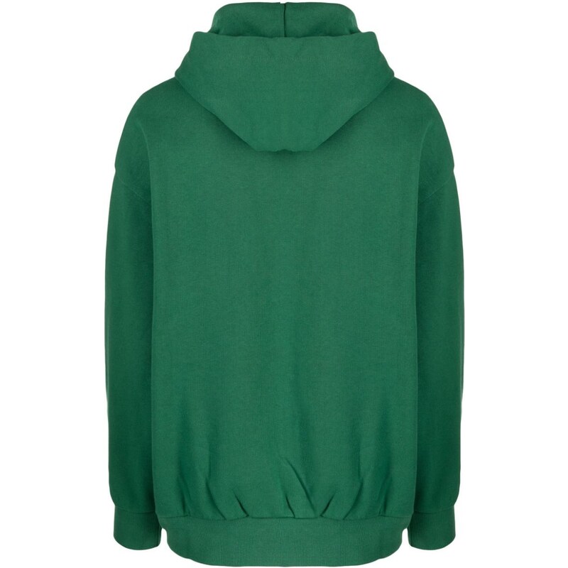 CHOCOOLATE logo-embroidered cotton hoodie - Green