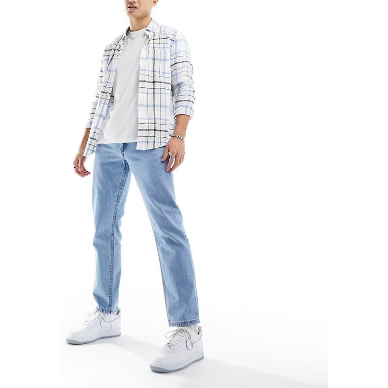 Don't Think Twice DTT rigid straight fit jeans in light blue