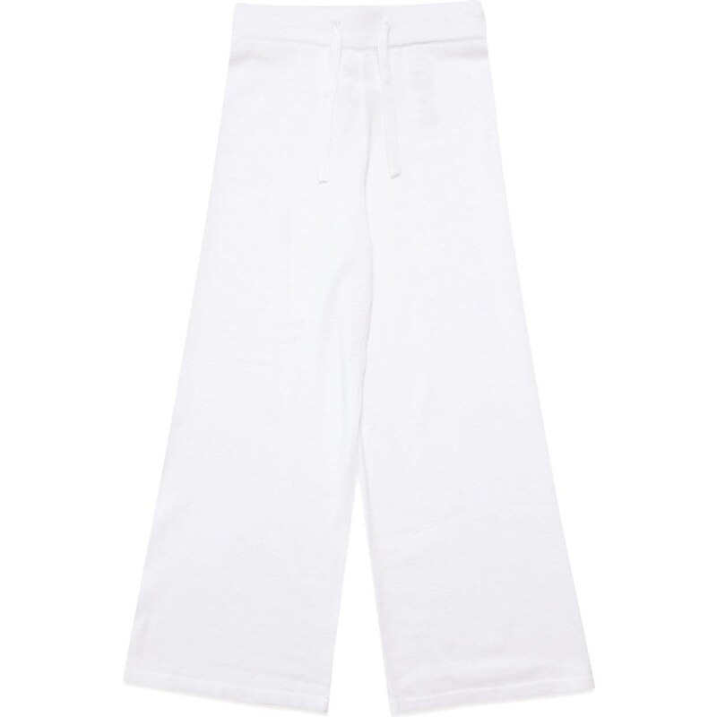 MM6 Maison Margiela Kids logo-embroidered cotton-blend trousers - White