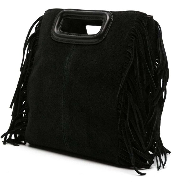 Maje M studded suede mini bag - Black