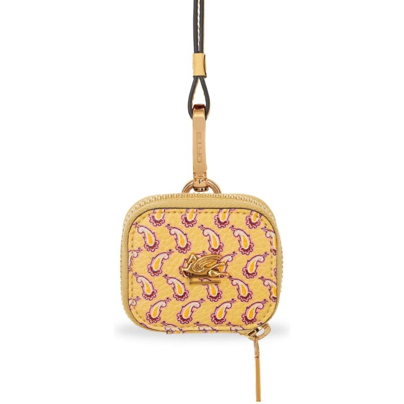 ETRO paisley-print leather AirPods case - Yellow