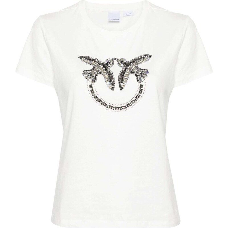 PINKO Love Birds cotton T-shirt - White