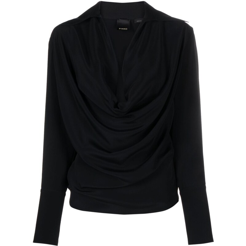 PINKO cowl-neck draped blouse - Black