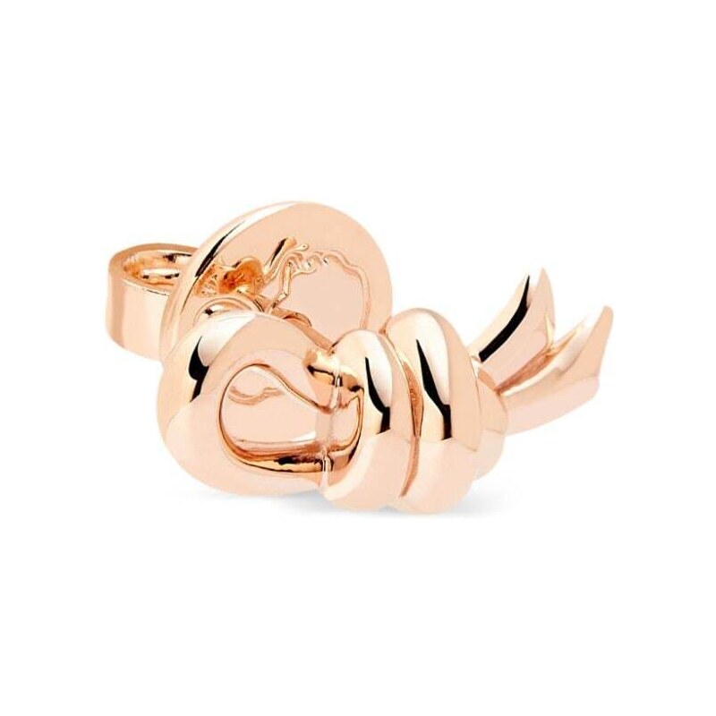 Dodo 9kt rose gold Nodo stud earring - Pink