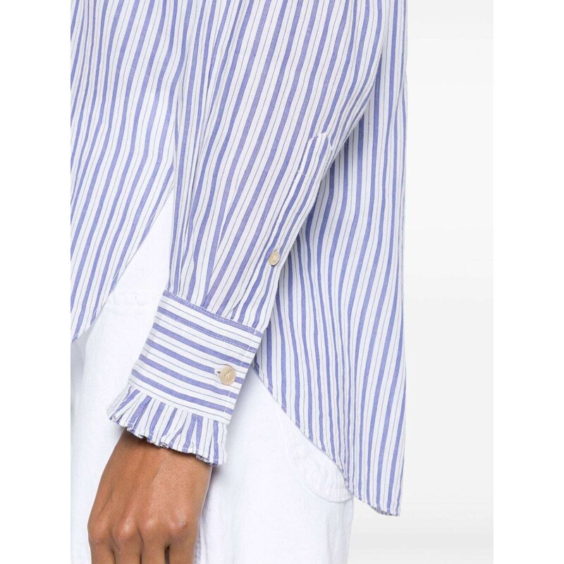 MARANT ÉTOILE Saoli ruffled striped shirt - Blue